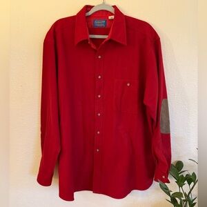 BEAUTIFUL Vintage Pendle Virgin Wool Button Down Shirt with elbow patches